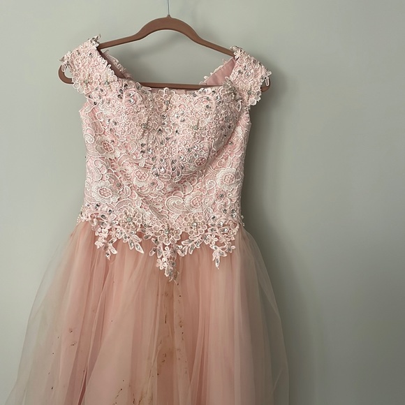 Pearl pink corset dress size 2 - Picture 1 of 9